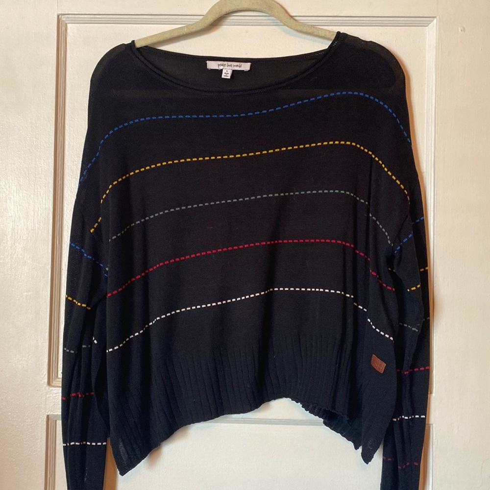 PEACE LOVE WORLD striped lightweight sweater Sz SMALL